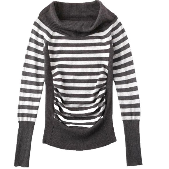 NWT BONGO DOORBUSTER SWEATER Women JUNIOR'S Knit Sweater Stripped Cowl N… - Picture 1 of 8